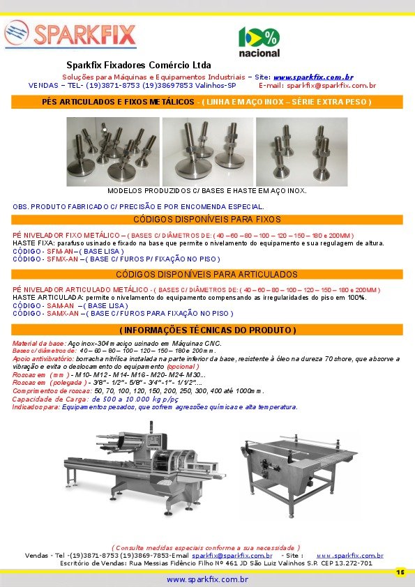 SAPATAS ATICULADA METALICA INOX