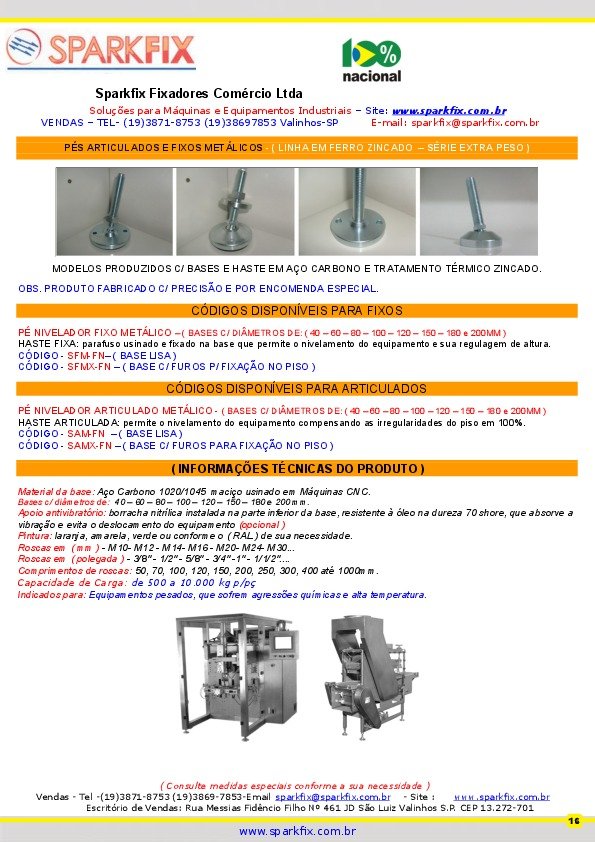 SAPATAS ATICULADA METALICA FIXAVEL INOX